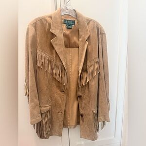 Ralph Lauren Brown Suede Fringe Jacket vintage